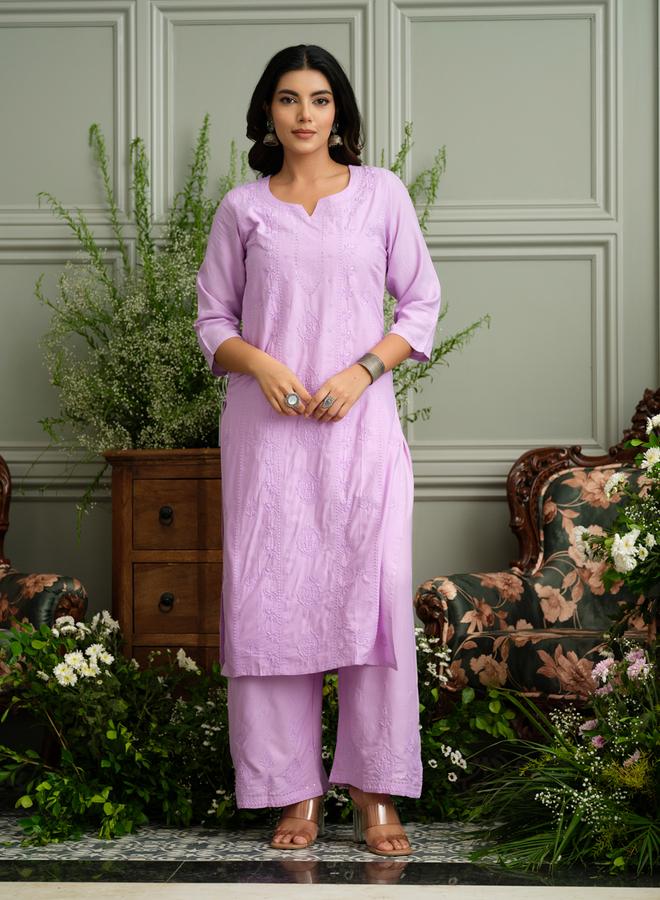 دي دبليو طقم منسق من كورتا مطرزة بنقوش إثنية وبنطال للنساء - Image 5